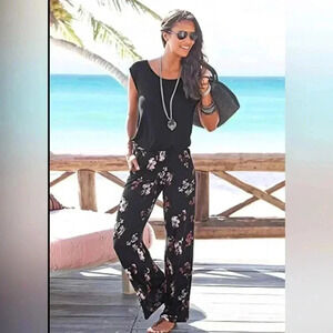 Black and Floral jumpsuit